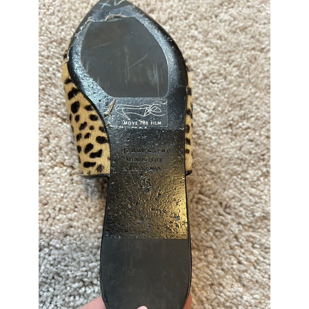 JENNI KAYNE Pony Hair Mule Cheetah Size EU 36 Slip On SZ 6‎ Pointed Toe - Picture 6 of 8